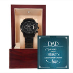 A Son's First Hero - Black Chronograph Watch - I Got You A Gift