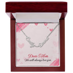 Personalized name necklace for mom featuring 2 or 3 custom engraved names, designed as a meaningful and emotional gift from children. This elegant family jewelry piece symbolizes love, connection, and lifelong bonds. Perfect as a thoughtful Mother’s Day gift, birthday present, or special keepsake, this custom necklace transforms personal names into a timeless reminder of family, making it a cherished accessory she can wear every day.