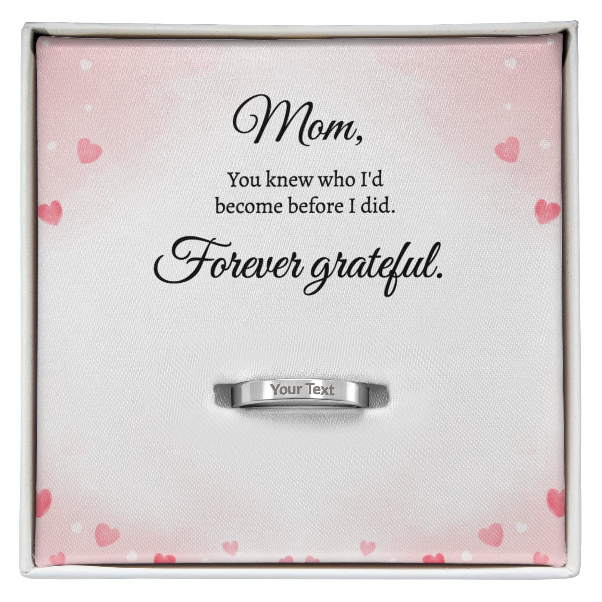 Personalized romantic ring gift - custom engraved jewelry keepsake expressing eternal love and commitment. This meaningful ring gift features handcrafted design with personalized message, perfect for engagements, anniversaries, or expressing deep romantic devotion. Premium luxury ring designed as an unforgettable keepsake for her. The personalized ring gift is crafted as the ultimate romantic keepsake - whether celebrating an engagement, anniversary, or expressing eternal commitment. Custom engraved design.
