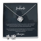 Personalized romantic necklace gift set for her - custom engraved jewelry keepsake expressing eternal love and timeless devotion. This meaningful gift for wife, girlfriend, soulmate, or beloved features a handcrafted pendant with personalized message that turns a simple piece of jewelry into an unforgettable keepsake. Perfect for anniversaries, engagements, Valentine's Day, or expressing deep romantic feelings. The necklace and earring gift is meticulously designed as luxury keepsake for special occasions.