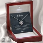Personalized romantic necklace gift set with earrings for her - jewelry keepsake expressing eternal love and timeless devotion. This meaningful gift for wife, girlfriend, soulmate, or beloved features a handcrafted pendant with personalized message that turns a simple piece of jewelry into an unforgettable keepsake. Perfect for anniversaries, engagements, Valentine's Day, or expressing deep romantic feelings. The personalized necklace gift is meticulously designed as a luxury keepsake for special occasions.