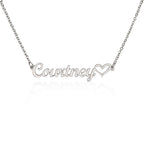 Name necklace in the color silver.