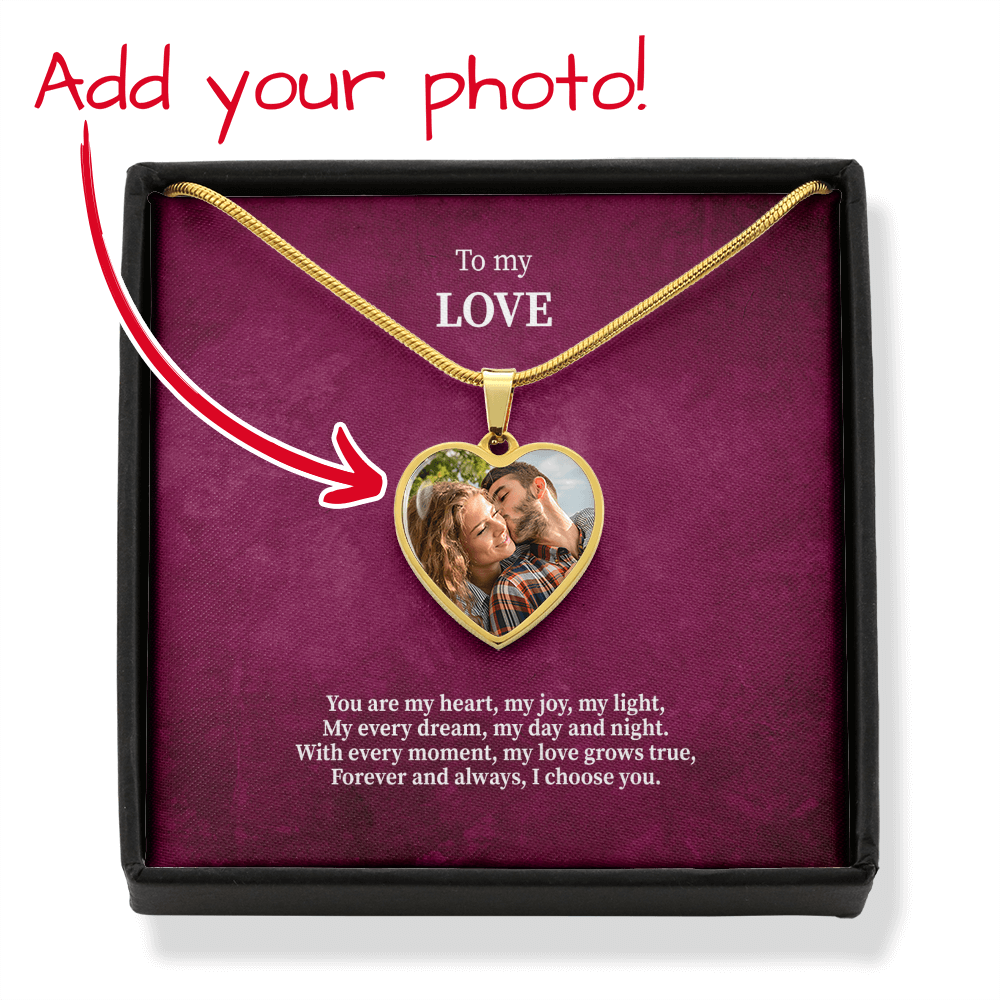 Custom Photo Heart Necklace - Personalized Picture Pendant
