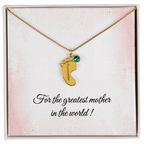 Baby Feet Birthstone Necklace - Personalized Gift for Mom & Grandma - I Got You A Gift