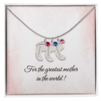 Baby Feet Birthstone Necklace - Personalized Gift for Mom & Grandma - I Got You A Gift