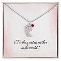 Baby Feet Birthstone Necklace - Personalized Gift for Mom & Grandma - I Got You A Gift