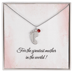 Baby Feet Birthstone Necklace - Personalized Gift for Mom & Grandma - I Got You A Gift