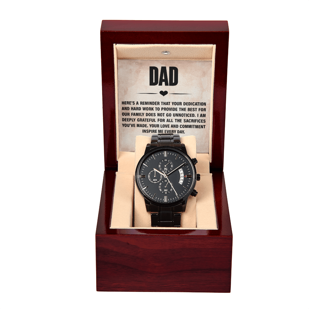 Black Chronograph Watch with Heartfelt Message for Dad on Father´s Day - I Got You A Gift