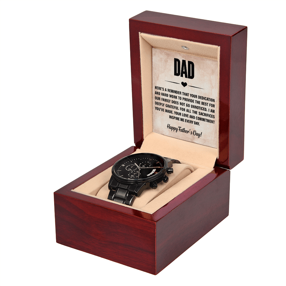Black Chronograph Watch with Heartfelt Message for Dad on Father´s Day - I Got You A Gift