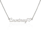 Name necklace in the color silver.