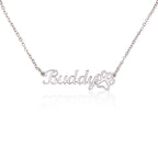 Custom name necklace for beloved pet in the color silver from I Got You A Gift.