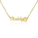 Custom name necklace for beloved pet in the color gold from I Got You A Gift.