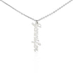 Custom name necklace designed to celebrate meaningful connections, in color silver.