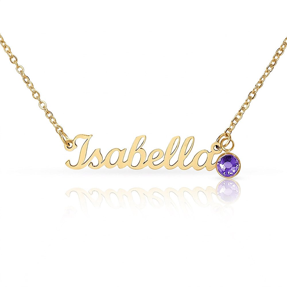 Personalized birthstone necklace gift for her - custom engraved jewelry keepsake expressing eternal love and timeless devotion. This meaningful gift for wife, girlfriend, soulmate, or beloved features a handcrafted pendant with personalized message that turns a simple piece of jewelry into an unforgettable keepsake. Perfect for anniversaries, engagements, Valentine's Day, or expressing deep romantic feelings. The personalized necklace gift is meticulously designed as a keepsake for special occasions.