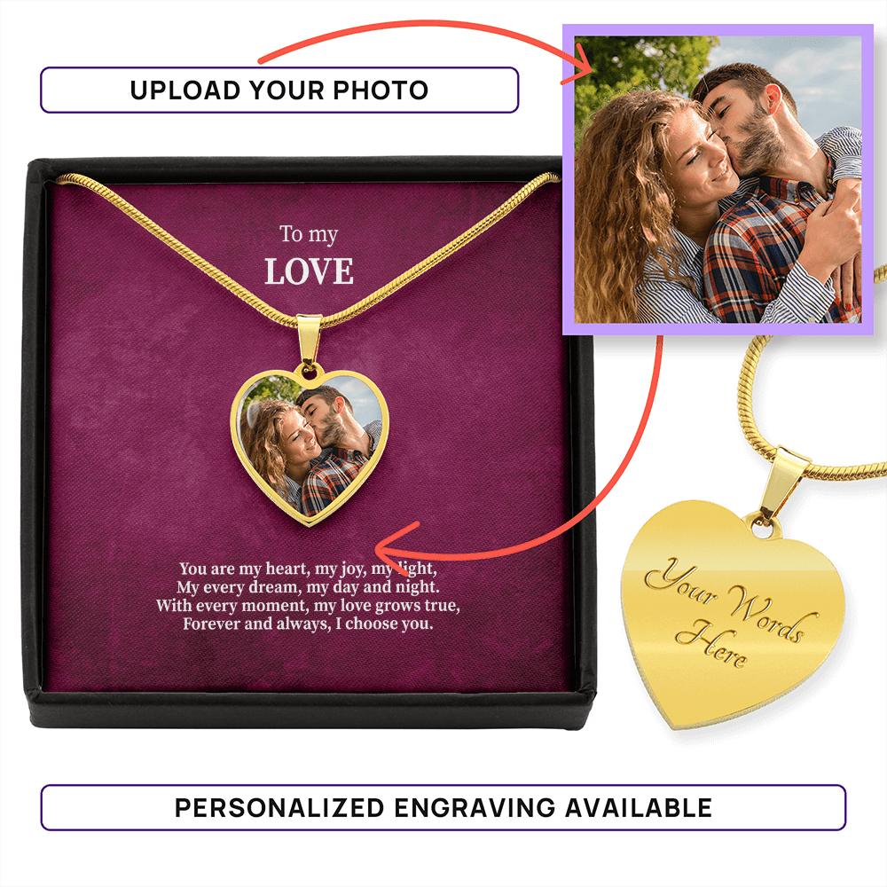 Custom Photo Heart Necklace - Personalized Picture Pendant - I Got You A Gift