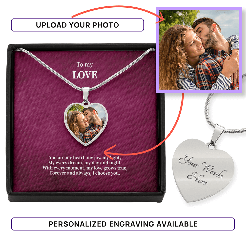 Custom Photo Heart Necklace - Personalized Picture Pendant - I Got You A Gift