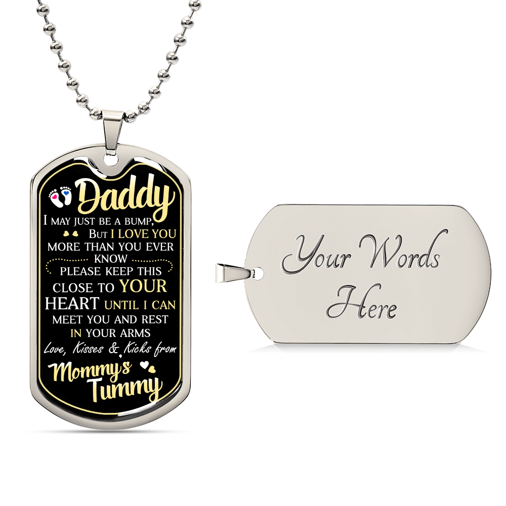 Dad To Be - Dog Tag Necklace - I Got You A Gift