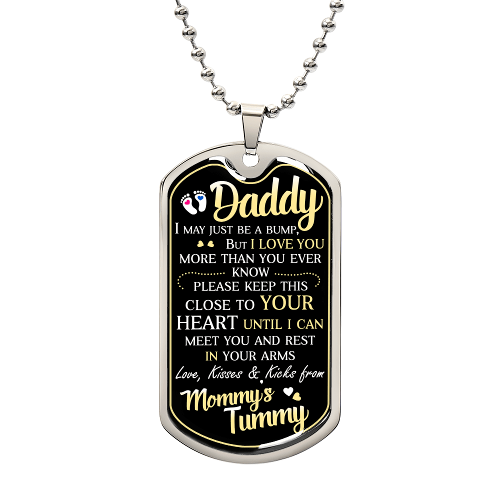 Dad To Be - Dog Tag Necklace - I Got You A Gift