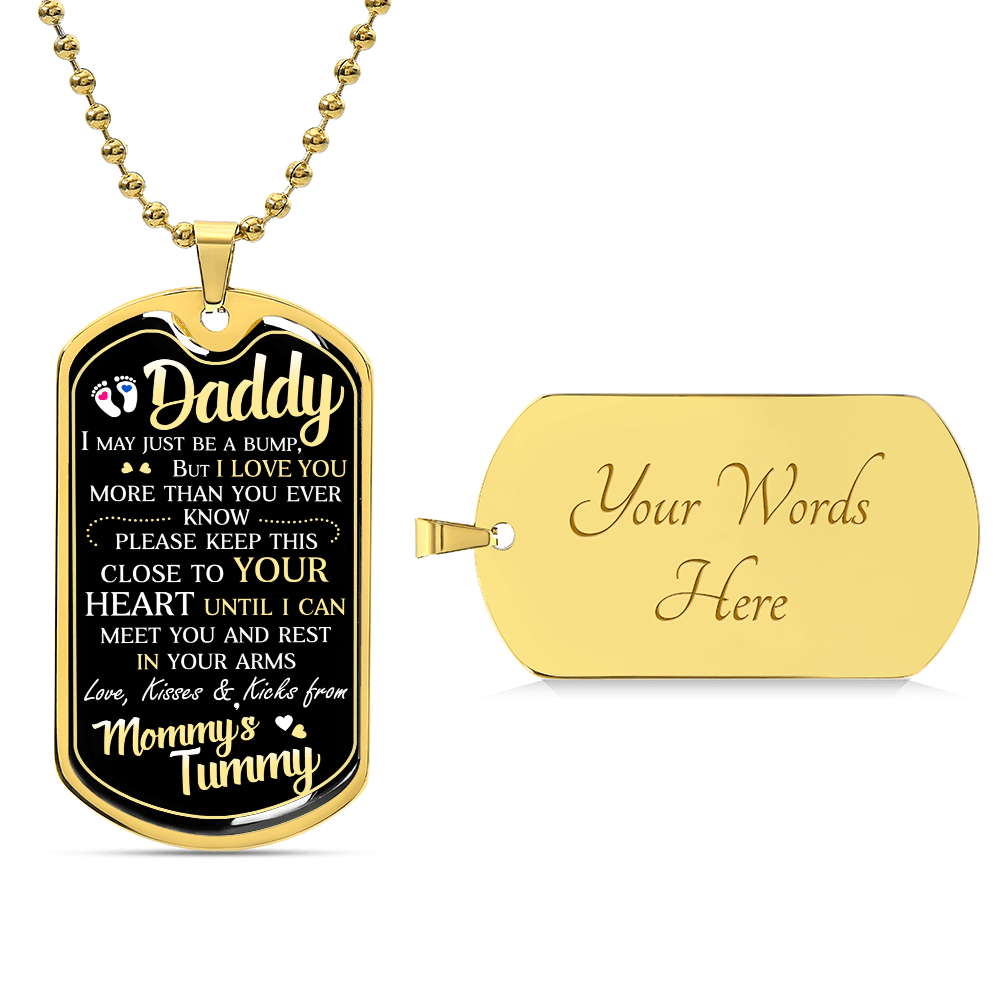 Dad To Be - Dog Tag Necklace - I Got You A Gift