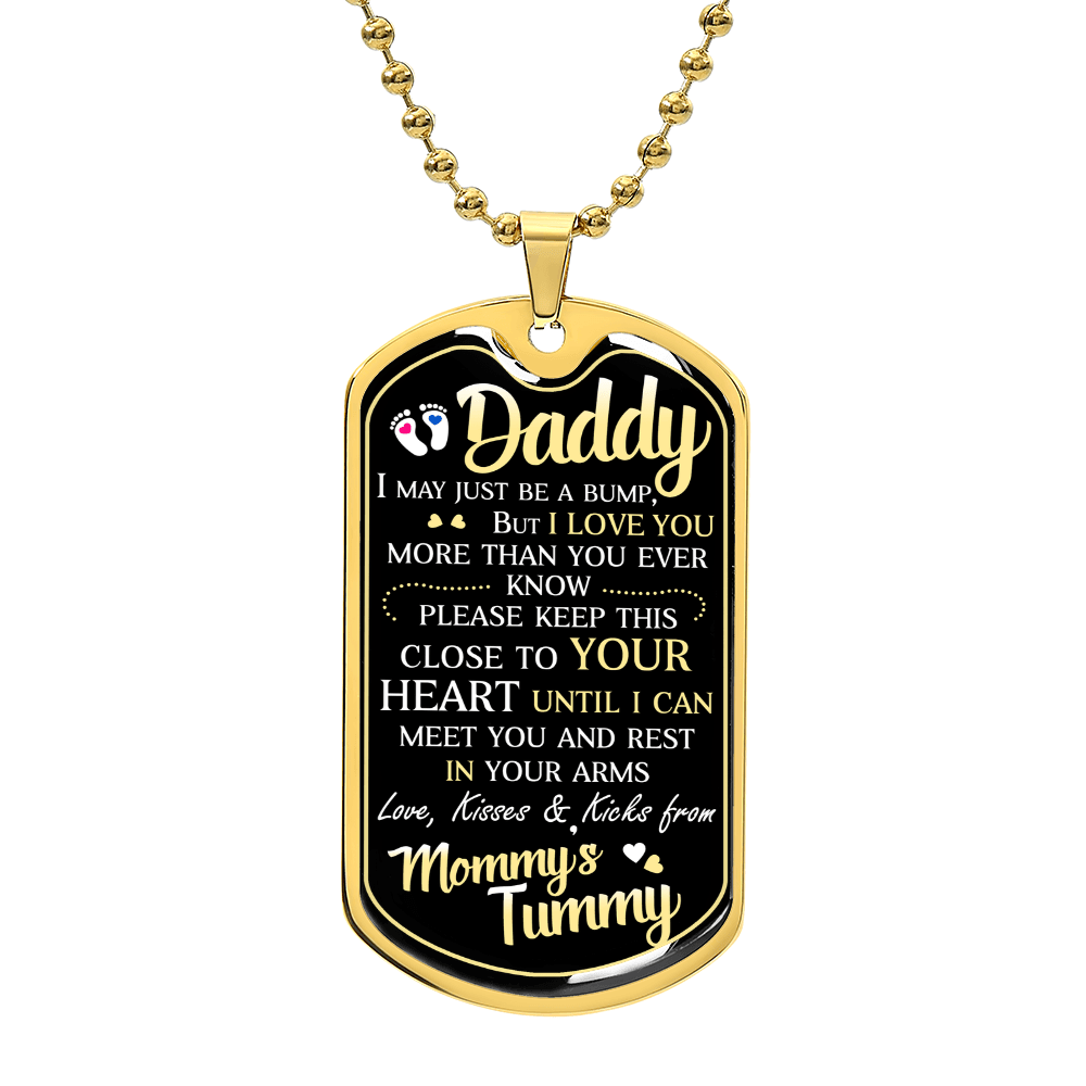 Dad To Be - Dog Tag Necklace - I Got You A Gift