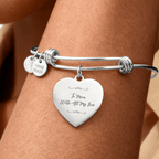 Personalized bracelet gift - custom engraved jewelry keepsake for meaningful moments together. This bracelet features handcrafted design with personalized message, making it an unforgettable gift for her, perfect for anniversaries, birthdays, or expressing feelings. Premium quality engraved bracelet designed as a luxury keepsake for special occasions. The personalized bracelet gift is crafted as a meaningful keepsake jewelry piece for beloved mothers - celebrating birthday and mothers day.