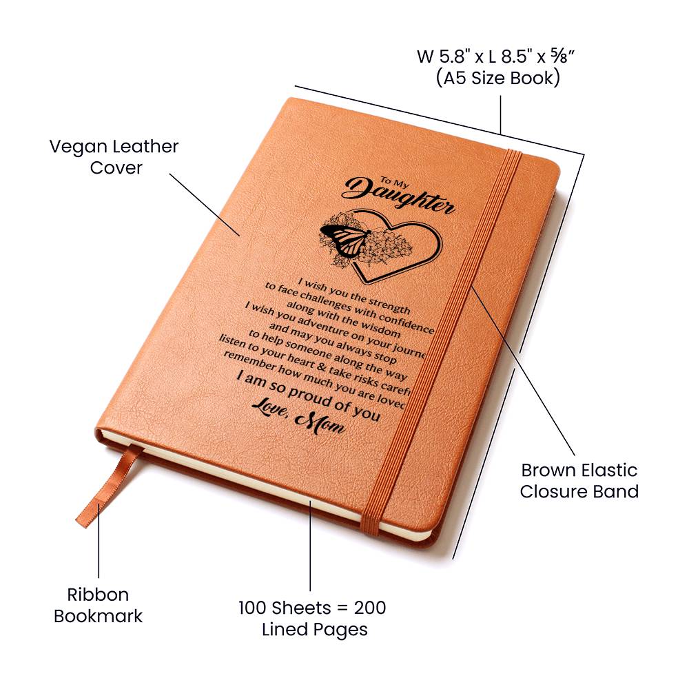 From Mother to Daughter - So Proud Of You - Premium Vegan Leather Journal - I Got You A Gift