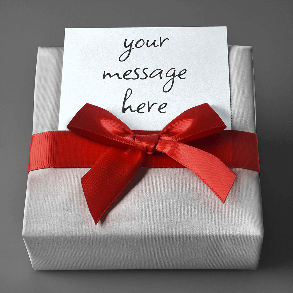 Gift wrapping for gift box with personalised jewelry from the I Got You A Gift store.