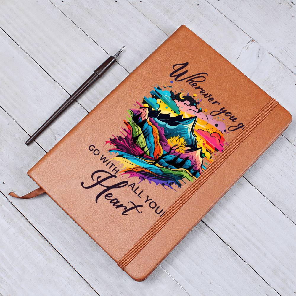 Go With All Your Heart - Premium Vegan Leather Journal - I Got You A Gift
