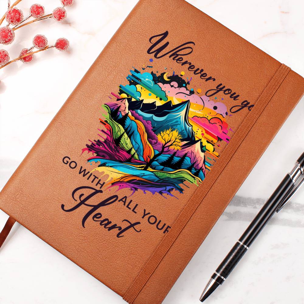 Go With All Your Heart - Premium Vegan Leather Journal - I Got You A Gift