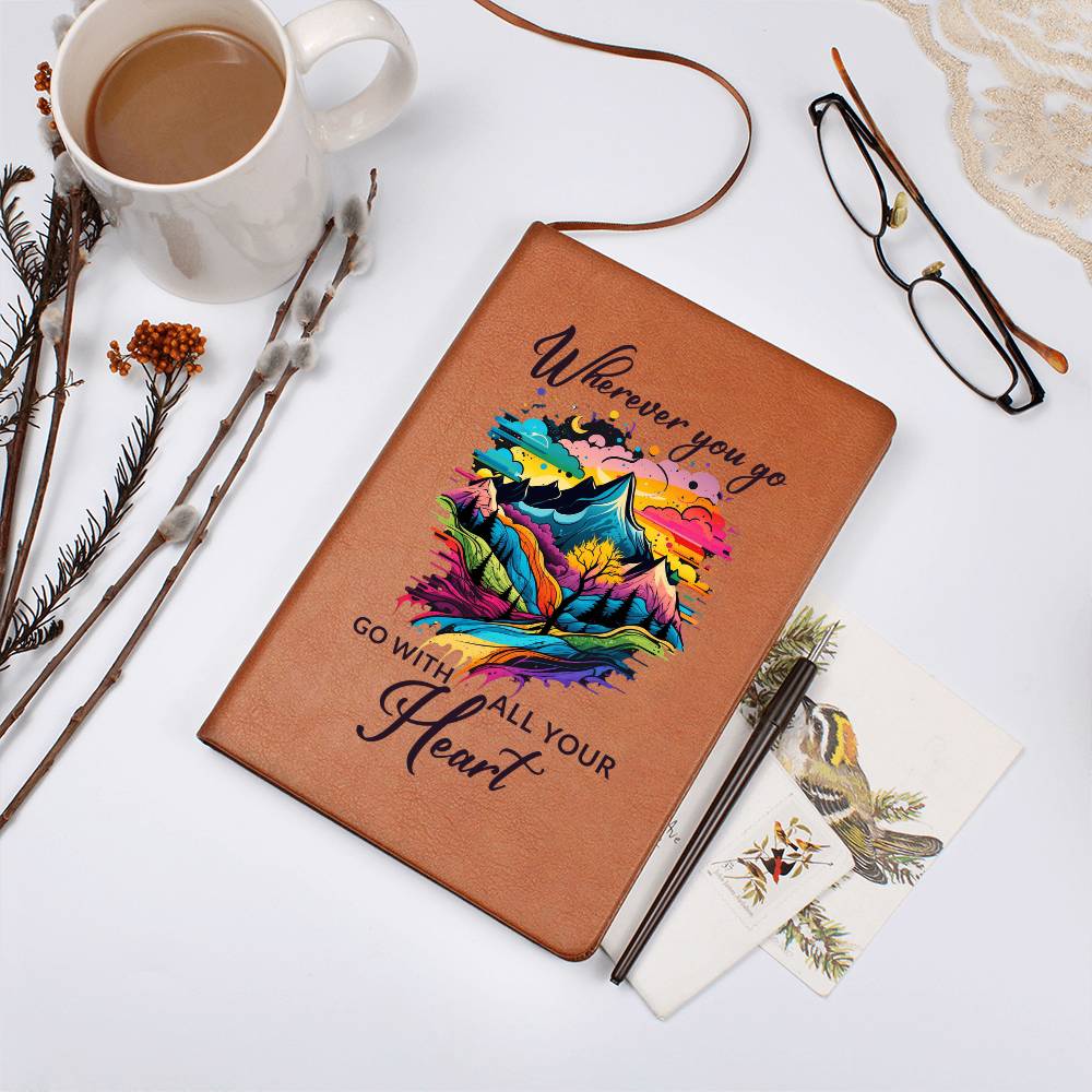 Go With All Your Heart - Premium Vegan Leather Journal - I Got You A Gift