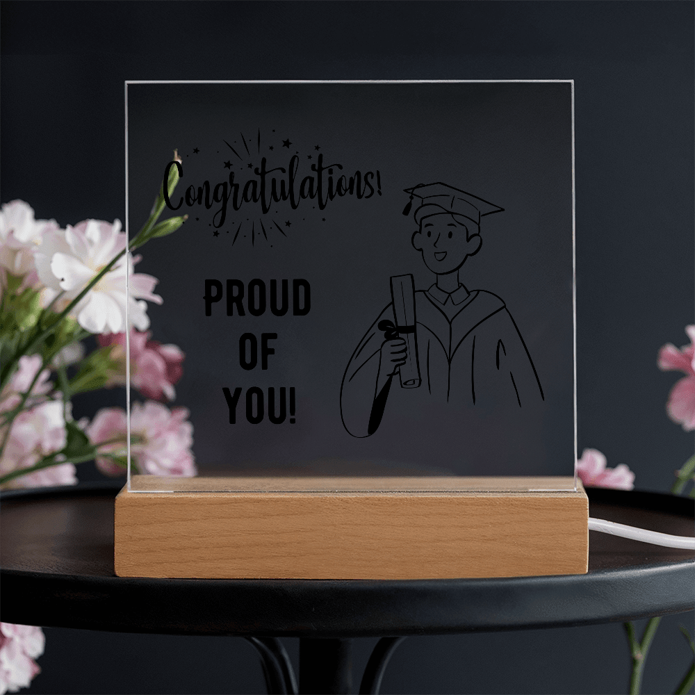 Personalized acrylic gift - custom keepsake expressing pride. This meaningful acrylic gift features personalized design, perfect for special occasions or heartfelt appreciation. Premium quality acrylic designed as a treasured display keepsake for meaningful moments.
The personalized acrylic gift is crafted as a meaningful keepsake - perfect for expressing appreciation, celebrating milestones, or honoring special relationships. Custom personalization to say congratulations.