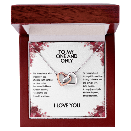 Necklace with hearts and a heartfelt message card for girlfriend or wife. It comes in a luxury gift box from I Got You A Gift.