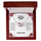 Necklace with hearts and a heartfelt message card for girlfriend or wife. It comes in a luxury gift box from I Got You A Gift.