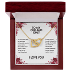 To my one and only, i love you. Luxury gift box with double heart necklace.