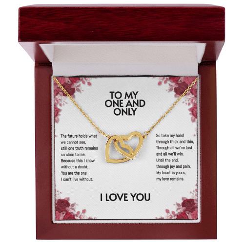 To my one and only, i love you. Luxury gift box with double heart necklace.
