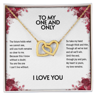 A lovely necklace with two hearts and a warm message card for girlfriend or wife. Comes from I Got You A Gift.