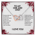 Double heart necklace with chain and heartfelt message card from I Got You A  Gift. A way to say i love you.