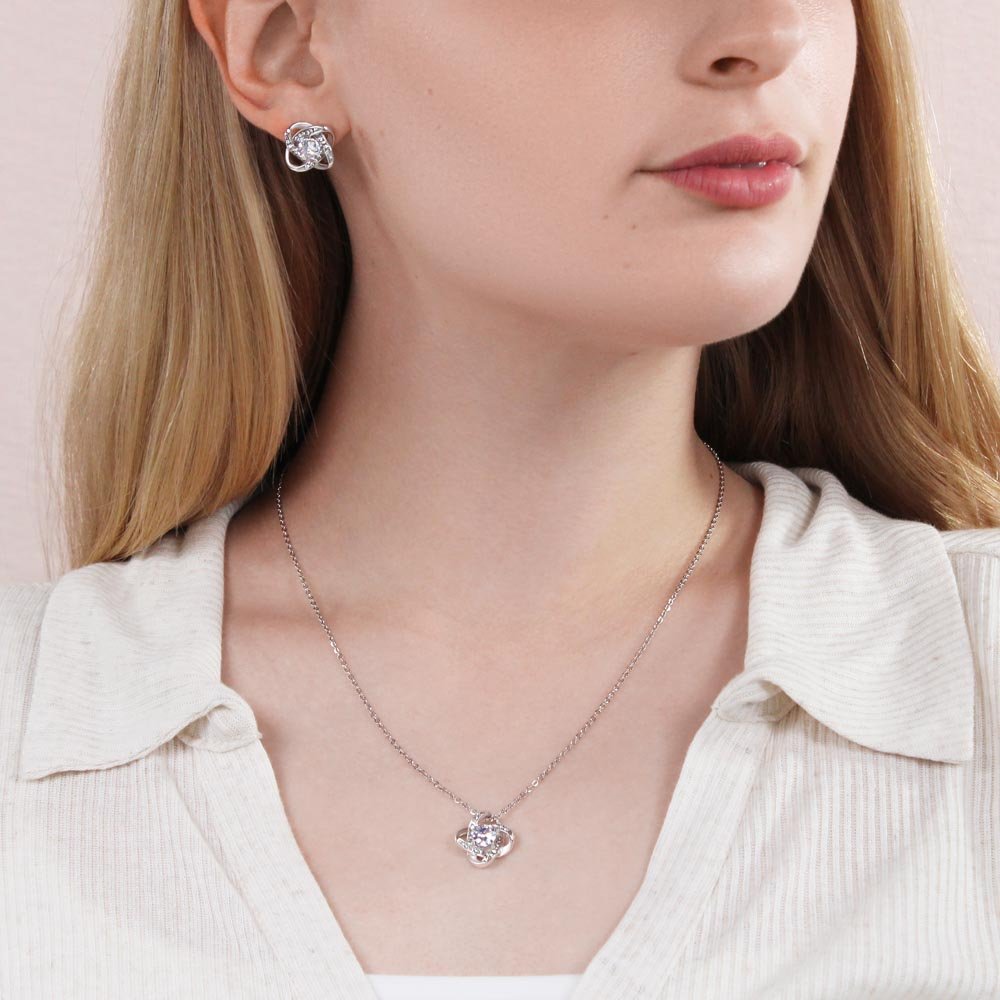 Personalized romantic necklace gift set for her - custom engraved jewelry keepsake expressing eternal love and timeless devotion. This meaningful gift for wife, girlfriend, soulmate, or beloved features a handcrafted pendant with personalized message that turns a simple piece of jewelry into an unforgettable keepsake. Perfect for anniversaries, engagements, Valentine's Day, or expressing deep romantic feelings. The necklace and earring gift is meticulously designed as luxury keepsake for special occasions.