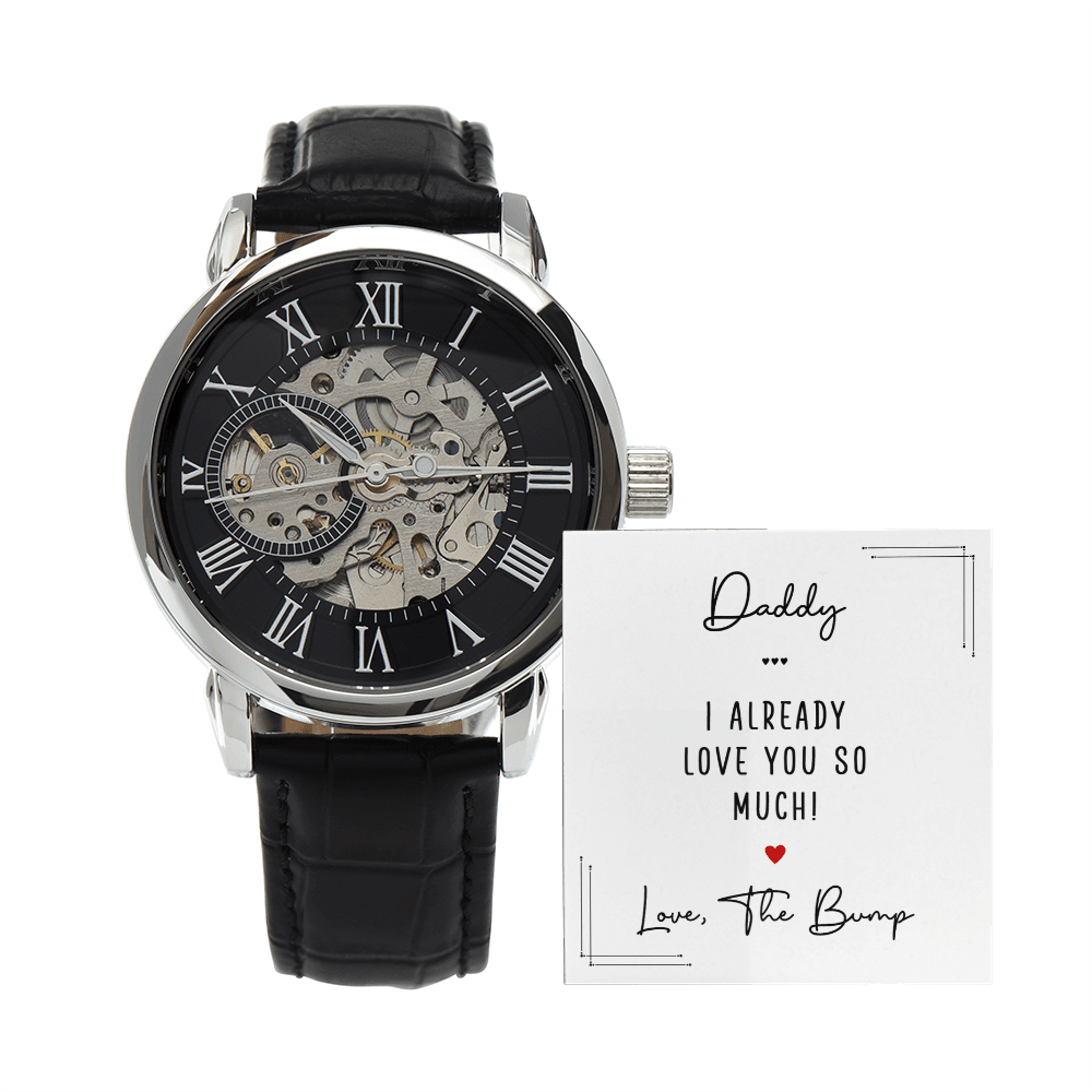 Men's Automatic Openwork Watch - Gift for The Father To Be - I Got You A Gift