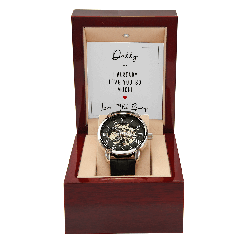 Men's Automatic Openwork Watch - Gift for The Father To Be - I Got You A Gift
