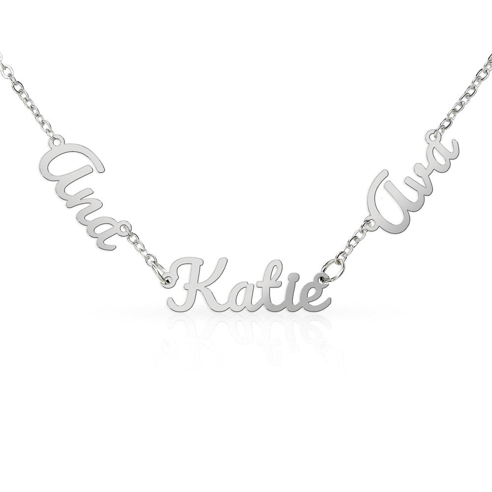 Personalized name necklace for mom featuring 2 or 3 custom engraved names, designed as a meaningful and emotional gift from children. This elegant family jewelry piece symbolizes love, connection, and lifelong bonds. Perfect as a thoughtful Mother’s Day gift, birthday present, or special keepsake, this custom necklace transforms personal names into a timeless reminder of family, making it a cherished accessory she can wear every day.