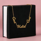 Personalized name necklace for mom featuring 2 or 3 custom engraved names, designed as a meaningful and emotional gift from children. This elegant family jewelry piece symbolizes love, connection, and lifelong bonds. Perfect as a thoughtful Mother’s Day gift, birthday present, or special keepsake, this custom necklace transforms personal names into a timeless reminder of family, making it a cherished accessory she can wear every day.