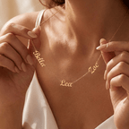 Personalized name necklace for mom featuring 2 or 3 custom engraved names, designed as a meaningful and emotional gift from children. This elegant family jewelry piece symbolizes love, connection, and lifelong bonds. Perfect as a thoughtful Mother’s Day gift, birthday present, or special keepsake, this custom necklace transforms personal names into a timeless reminder of family, making it a cherished accessory she can wear every day.