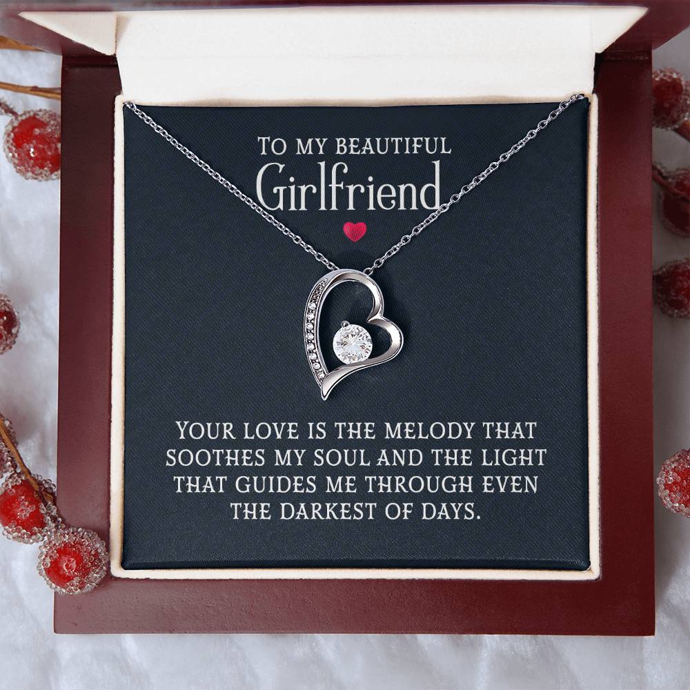 Personalized romantic necklace gift for her - jewelry keepsake expressing eternal love and timeless devotion. This meaningful gift for girlfriend, soulmate, or beloved features a handcrafted pendant with personalized message that turns a simple piece of jewelry into an unforgettable keepsake. Perfect for anniversaries, engagements, Valentine's Day, or expressing deep romantic feelings. The personalized necklace gift is meticulously designed as a luxury keepsake for special occasions.