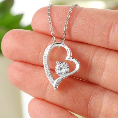 Personalized romantic heart necklace gift for her - jewelry keepsake expressing eternal love and timeless devotion. This meaningful gift for girlfriend, soulmate, or beloved features a handcrafted pendant with personalized message that turns a simple piece of jewelry into an unforgettable keepsake. Perfect for anniversaries, engagements, Valentine's Day, or expressing deep romantic feelings. The personalized necklace gift is meticulously designed as a luxury keepsake for special occasions.