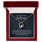 Personalized romantic necklace gift for her - jewelry keepsake expressing eternal love and timeless devotion. This meaningful gift for wife, girlfriend, soulmate, or beloved features a handcrafted pendant with personalized message that turns a simple piece of jewelry into an unforgettable keepsake. Perfect for anniversaries, engagements, Valentine's Day, or expressing deep romantic feelings. The personalized necklace gift is meticulously designed as a luxury keepsake for special occasions.