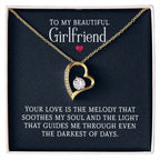 Personalized romantic necklace gift for her - jewelry keepsake expressing eternal love and timeless devotion. This meaningful gift for girlfriend, soulmate, or beloved features a handcrafted pendant with personalized message that turns a simple piece of jewelry into an unforgettable keepsake. Perfect for anniversaries, engagements, Valentine's Day, or expressing deep romantic feelings. The personalized necklace gift is meticulously designed as a luxury keepsake for special occasions.