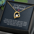 Personalized romantic necklace gift for her - jewelry keepsake expressing eternal love and timeless devotion. This meaningful gift for girlfriend, soulmate, or beloved features a handcrafted pendant with personalized message that turns a simple piece of jewelry into an unforgettable keepsake. Perfect for anniversaries, engagements, Valentine's Day, or expressing deep romantic feelings. The personalized necklace gift is meticulously designed as a luxury keepsake for special occasions.