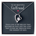 Personalized romantic necklace gift for her - jewelry keepsake expressing eternal love and timeless devotion. This meaningful gift for girlfriend, soulmate, or beloved features a handcrafted pendant with personalized message that turns a simple piece of jewelry into an unforgettable keepsake. Perfect for anniversaries, engagements, Valentine's Day, or expressing deep romantic feelings. The personalized necklace gift is meticulously designed as a luxury keepsake for special occasions.
