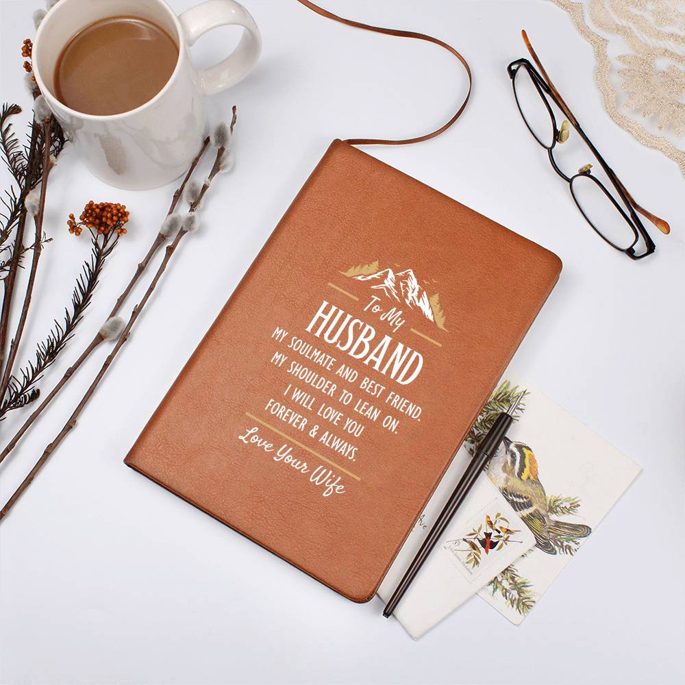 My Soulmate and Best Friend - For Husband - Premium Vegan Leather Journal - I Got You A Gift